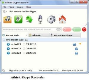 Software : Athtek Skype Recorder