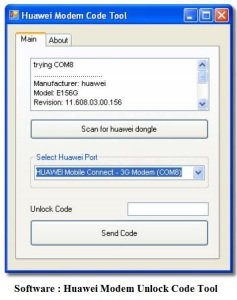 Software: Huawei Modem Unlock Code Tool
