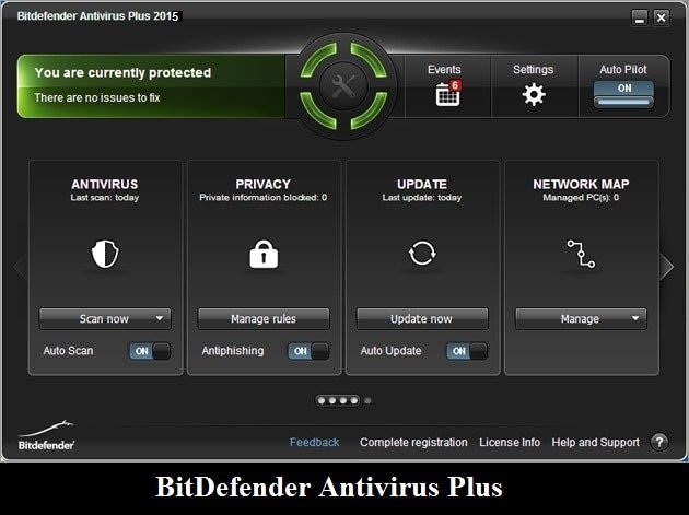 Software: BitDefender Antivirus Plus 2015