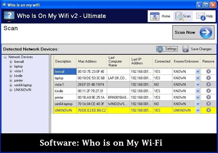 Software: who is on my wifi